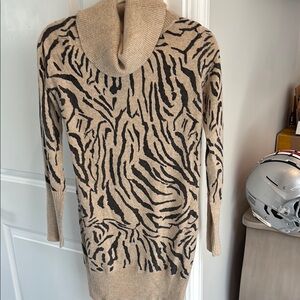 Stylish Cowl Neck Zebra Sweater